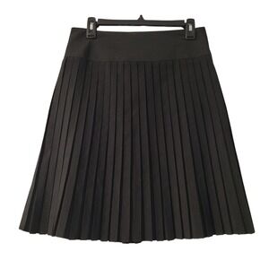Vtg 90s Y2K Anne Kanner Black Plated Skirt Sz 38 S/M Schoolgirl Academia Gothic